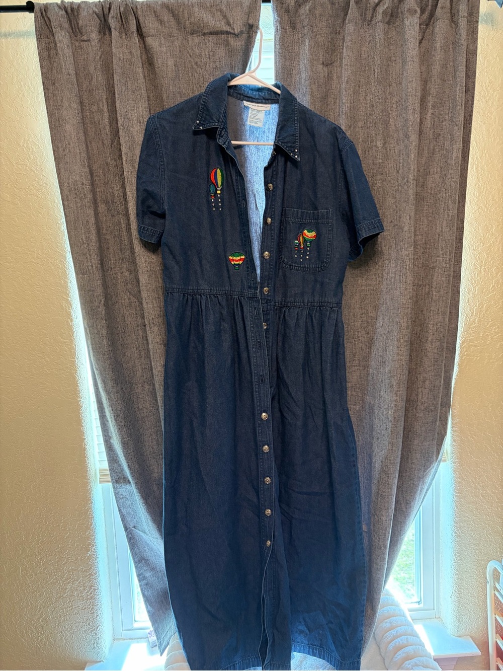 Alfred Dunner Hot Air Balloon Midi Dress Art Teacher Vintage 90s Size 10